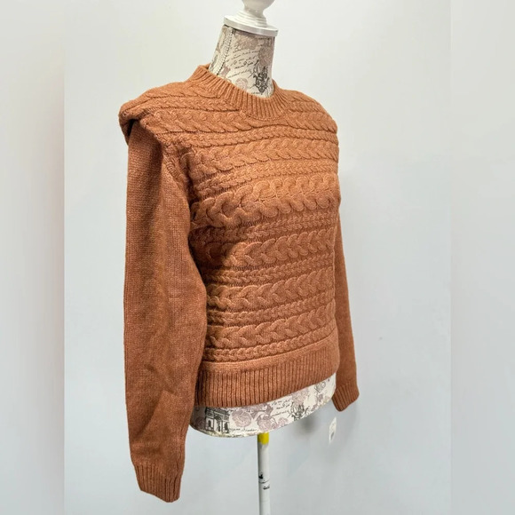 BLANK NYC Brown cable knit sweater size L - Picture 6 of 13